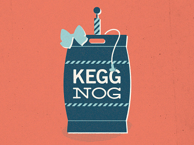 Tis the season. christmas egg nog holiday illustration keg retro vector