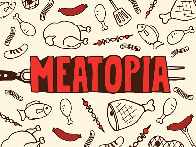 Meatopia bacon branding festival fish food identity illustration lettering logo meat pattern typography