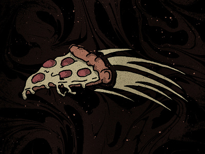 Intergalactic Pizza cheese illustration intergalactic pepperoni pizza shooting star space texture