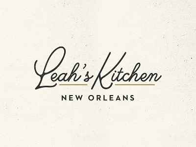 Leah's Kitchen branding food identity lettering logo logotype louisiana mark new orleans restaurant script typography