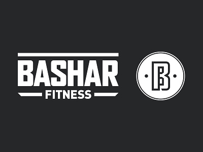 Bashar Fitness black and white branding fitness gym icon identity logo logotype monogram secondary