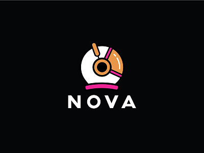 Nova – Logo app astronaut branding headphones helmet identity logo mark music nova space streaming