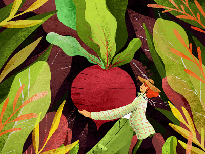 BigBeetroot art beetroot book character garden green illustration illustrator leaf vegetable woman