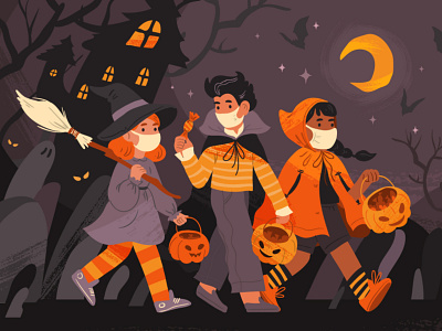 Halloween characters character costume halloween illustration illustrator kids trick vector