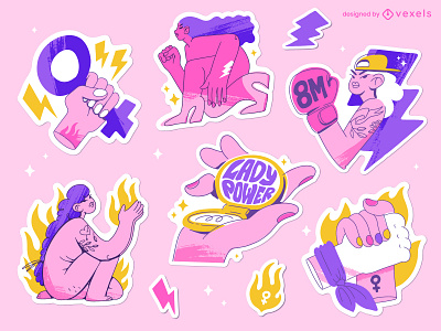 8M stickers 8m character female illustration illustrator sticker woman womensday