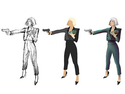 Barbara Kean illustration  process stages