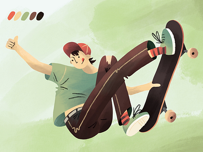 Character study character design editorial illustration people procreate skateboard