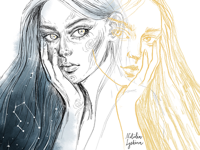 Gemini. Zodiacs series art artist editorial horoscope illustration illustrator zodiac