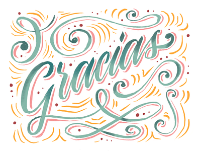 Gracias letter lettering spanish type typography