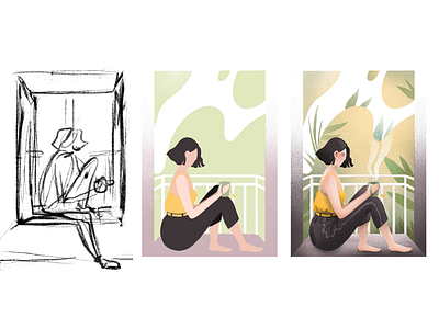 Step by step. Tea time art character female feminine girl illustration illustrator love minimal self woman