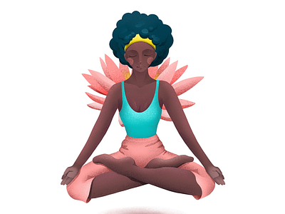 Padmasana art asana black color illustration illustrator lotus mind self sport woman yoga