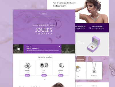 Jewellery Homepage clean ui design gradient jewel jewellery jewelry web design