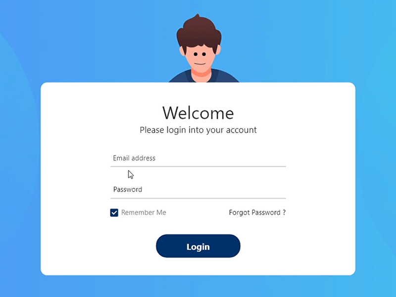 Login attractive clean ui design design art engaging event keypress ui design user experience