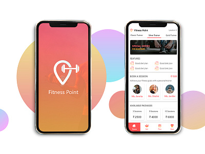 Fitness Point app app design clean design fitness fitness app gradient illustration mobile mobile ui splash screen