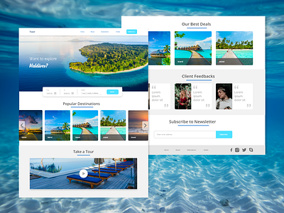Travel_Homepage deals design design art destination gradient images maldives popular soothing travel travel website web design web ui webpage
