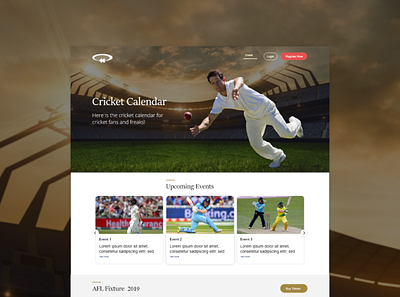 Cricket Homepage banner design clean ui design cricket design art homepage images raster ui web design web ui