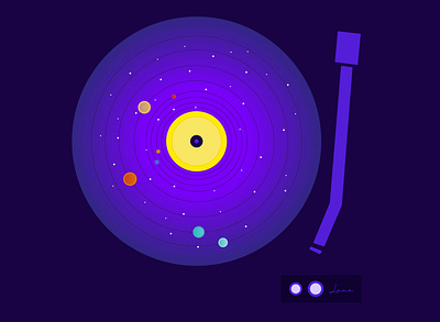 Purple Planets Vinyl astrology cosmos illustration illustrator planets purpel stars vinyl