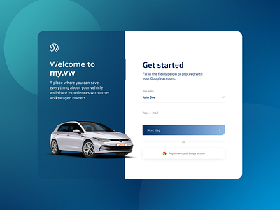 Daily UI – #001 001 dailyui signup ui volkswagen