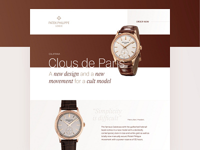 Daily UI – #003 003 dailyui design landing page patek philippe ui watch