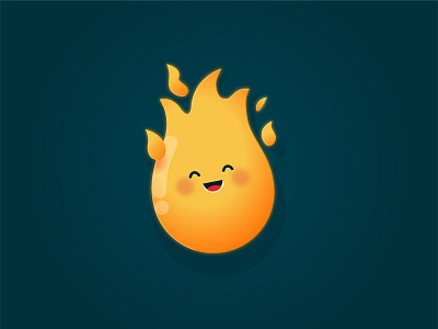 Fire Emoji app design brand design character chat creative emoji emojis fire flame glowing gradient happy hot illustration messenger ui vector