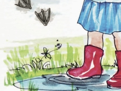 Children's book illustration-Dirty Feet