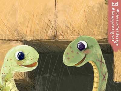 Snakes! character design childrens book illustration colour illustration sketching