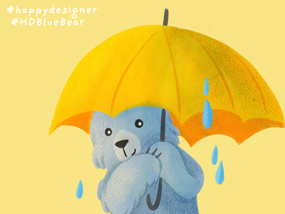 HDBluebear-Rain character design colour illustration