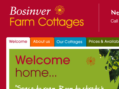 Bosinver Farm Cottages colour graphic design photography typography web design websites