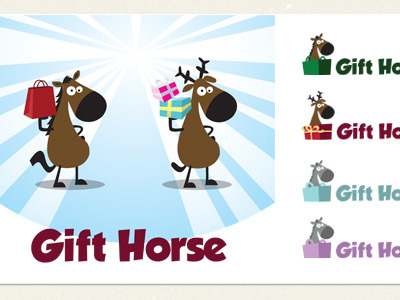 Gift Horse Branding advertising cartoon character design colour comic book comic strips design freehand illustration logo poster design promotional material sketching