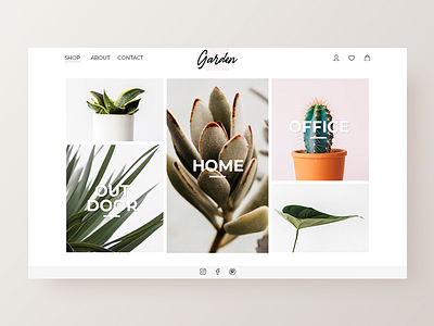 Plants shop 2/3 design garden splash ui website concept