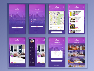 App design application concept design design hotel booking ui