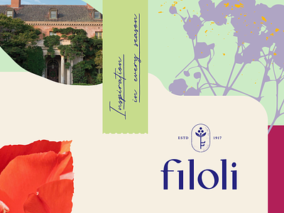 Filoli branding bright colors filoli flowers geometric identity logo organic patterns photography texture