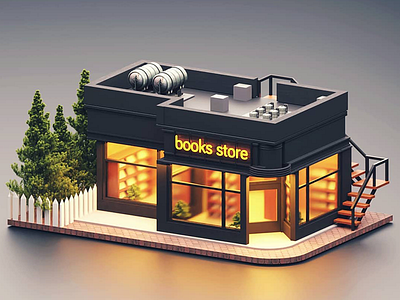 The Store 36 days of type 3d 3d animation 3d art 3d artist 3dsmax art artwork branding color flat illustration