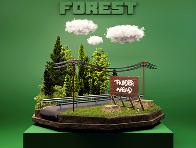 Mystery Forest art artwork blender branding color design flat illustration isometric logo ui