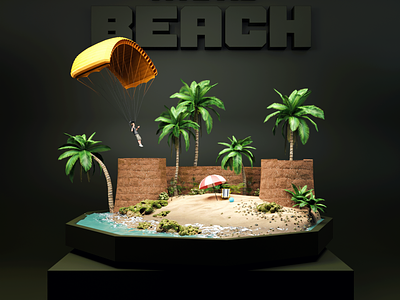 Sinquerim Beach 3d animation art artwork blender branding color design flat graphic design illustration logo motion graphics ui