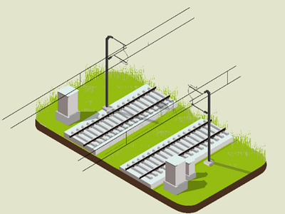 Isometric raliroad art design illustration illustrator isometric railway railway track train vector