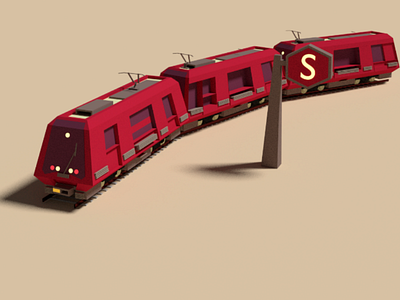 Train model 3d 3d artwork blender craft cream design railways red train white