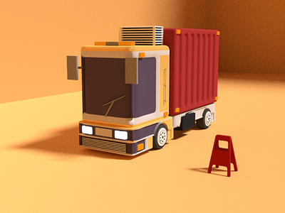 Cargo Truck art blender cargo design goods illustrator mail truck vector