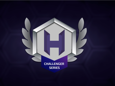 HeroesHype Challenger Series Emblem badge blizzard e sports heroes of the storm hexagon logo medal purple videogames