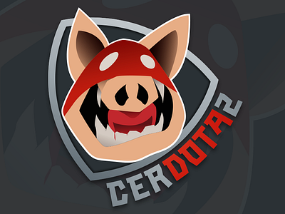 CerDota2 Logo dota esports games illustration logo mascot pig shield videogames