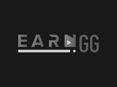 Logo for earn.gg brand gg gradient grayscale logo play video