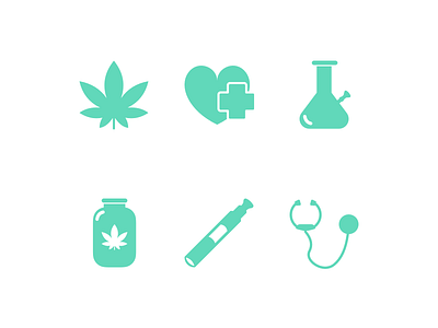 The Duber – Icon Set cannabis green icons illustration medical minimal weeb