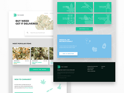 The Duber Landing Page cannabis delivery ecommerce illustration landing page website