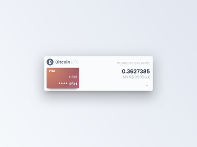 Crypto Card Detail balance banking bitcoin card crypto currency detail ui ux