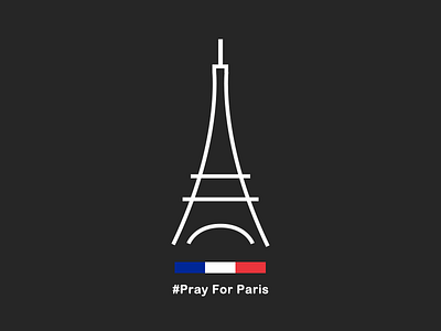 Pray For Paris blue icon logo mark moument paris pray red white