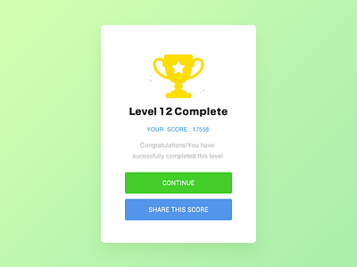 Congratulations app clean daily green line simple tips ui ux