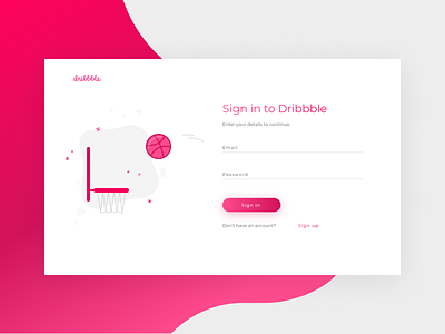 Dribbble Sign In Page basketball daily dailyui debut design dribbble dribbble ball ui uidaily ux web