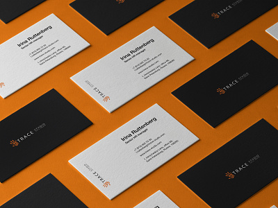 Business cards black white busines card identity orange pr