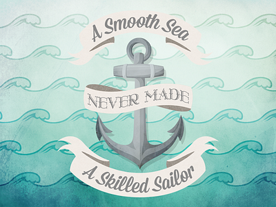 Smooth Sea Print anchor illustration nautical ocean ocean waves sea skilled sailor smooth sea waves