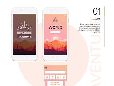 Traventure application design design graphics interface design ios mobile application mountains travel ui ux user interface